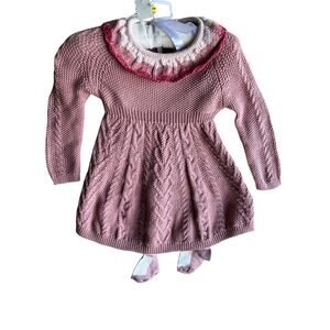Cynthia Rowley Kids Toddler Knit Dress Long Sleeve Pink Size US 6-9 Months NEW